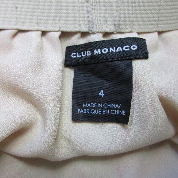 Club Monaco Floral Mini Skirt Women 4 Orange 100% Silk Tropical Beach 124 - Picture 3 of 8